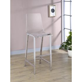 Clear and Chrome Bar Stools (Set of 2)