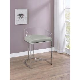 Grey and Chrome Acrylic Back Stools (Set of 2)