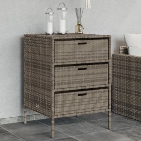 Patio Storage Cabinet Gray 21.7"x23.2"x31.5" Poly Rattan