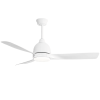 54 Inch White ABS Ceiling Fan 6 Speed Smart Remote Control Dimmable Reversible DC Motor For Living Room