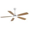 indoor Modern 52 Inch Ceiling Fan With Dimmable 6 Speed Wind 5 Blades Remote Control Reversible DC Motor With Led Light