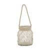 DecMode Clear Glass Decorative Candle Lantern with Rope Handle