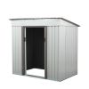 4 x 6 Ft Outdoor Storage Shed, Patio Steel Metal Shed w/Lockable Sliding Doors, Vents, House for Backyard Garden Patio Lawn