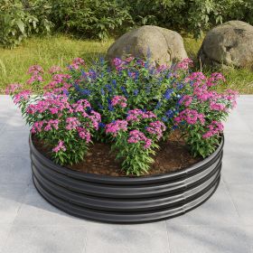 47.24*11.4" Tall Round Raised Garedn Bed,Metal Raised Beds for Vegetables, Outdoor Garden Raised Planter Box