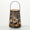 Sullivans Deer Lantern Brown 15"H Metal