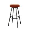 Modern Glam Upholstered Faux Velvet Bar Stool â€“ Rust