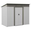 Outsunny 7' x 4' Metal Lean to Garden Shed, Outdoor Storage Shed, Garden Tool House with Double Sliding Doors, 2 Air Vents for Backyard, Patio, Lawn