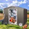 8ft x 6ft Outdoor Metal Storage Shed with Floor Base,Gray(SKU: W540S00012)