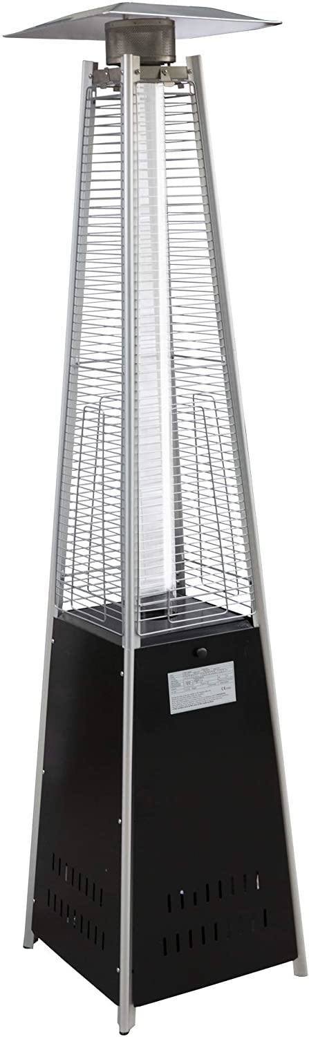 Bosonshop Outdoor Patio Heater, Pyramid Standing Gas LP Propane Heater With Wheels 87 Inches Tall 42000 BTU For Commercial Courtyard (Black) Bosonshop Outdoor Patio Heater, Pyramid Standing Gas LP Propane Heater With Wheels 87 Inches Tall 42000 BTU For Commercial Courtyard (Black)