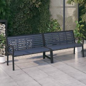 Twin Patio Bench 98.8" Steel and WPC Black