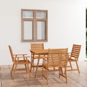 5 Piece Patio Dining Set Solid Acacia Wood