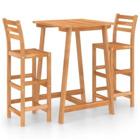 3 Piece Patio Bar Set Solid Acacia Wood