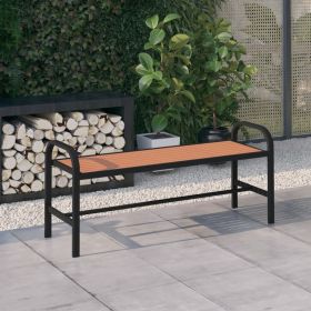 Patio Bench 49" Steel and WPC Brown and Black