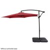 10FT Banana Umbrella Waterproof Folding Sunshade Wine Red-dk