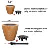 2-Pack 10 in. Light Wood Plastic Self-watering Planter Pot