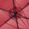 10FT Banana Umbrella Waterproof Folding Sunshade Wine Red-dk