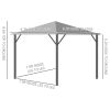 10' x 10' Patio Gazebo Aluminum Frame Outdoor Canopy Shelter with Sidewalls, Vented Roof for Garden, Lawn, Backyard, and Deck, Gray