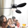 52'' ABS Blades Ceiling Fan with Lights and DC Remote, DC Motor Modern Ceiling Fan with 3 ABS Fan Blades & 2 Down Rods