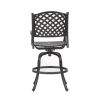 Patio Outdoor Aluminum Bar Stool With Cushion, Set of 2, Navy Blue