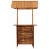 Outdoor Bar Table with Rooftop 48"x41.7"x85.4" Solid Acacia Wood