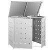 Double Wheelie Bin Shed 63.4 gal Stainless Steel