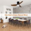 Simple Deluxe 40-inch Ceiling Fan with LED Light and Remote Control, 6-Speed Modes, 2 Rotating Modes , Timer