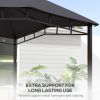 Outsunny 10' x 10' Soft Top Patio Gazebo Outdoor Canopy with Unique Geometric Design Roof, All-weather Steel Frame, Gray