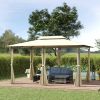 10' x 13' Patio Gazebo, Outdoor Gazebo Canopy Shelter with Curtains, Vented Roof, All-Weather Steel Frame, for Garden, Lawn, Backyard and Deck