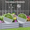 Outsunny 2 Piece Galvanized Raised Garden Bed, 3.3' x 3.3' x 1' Metal Planter Box, for Growing Vegetables, Flowers, Herbs, Succulents, Gray