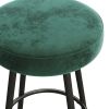 Modern Glam Upholstered Faux Velvet Bar Stool â€“ Emerald