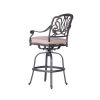 Patio Outdoor Aluminum Swivel Bar Stool with Cushion, Set of 2, Spectrum Sand