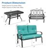 2PCS Patio Loveseat Bench Table Furniture Set with Cushioned Chair