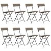 Folding Bistro Chairs 8 pcs Gray Poly Rattan and Steel