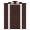 Garden Shed Dark Brown 75.6"x140.6"x87.8" Galvanized Steel