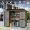 Outdoor Storage Shed 6x4 FT, Metal Tool Sheds Storage House with Lockable Double Door, Large Bike Shed Waterproof for Garden, Backyard, Lawn