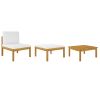 12 Piece Acacia Wood Lounge Set With Cream Cushions