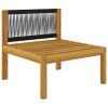 4-Seater Patio Sofa with Cushion Solid Acacia Wood