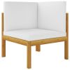 4-Seater Patio Sofa with Cushion Solid Acacia Wood