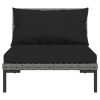 14 Piece Dark Gray Rattan Lounge Set With Cushions