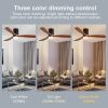 52 Inch Indoor Ceiling Fan With Lights 3 Solid Wood Fan Blade Noiseless Reversible Motor Remote Control With Light