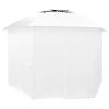 Garden Marquee with Curtains 141.7"x122.8"x104.3" White 0.6 oz/ftÂ²