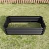 Metal Raised Garden Bed, Rectangle Raised Planter 4Ã—2Ã—1ft for Flowers Plants, Vegetables Herb Veezyo Black