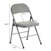 4pcs Elegant Foldable Iron & PVC Chairs for Convention & Exhibition Gray