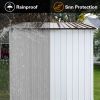 Metal garden sheds 6ftx8ft outdoor storage sheds white+offee