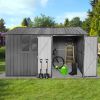 Metal garden sheds 10ftx8ft outdoor storage sheds Grey with window