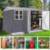 8X10FT Outdoor Storage Shed with Thickened Galvanized Steel,with Sloped Roof & Double Lockable Door,Storage Shed Large with 6 Vents