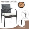 4 Pieces Patio Wicker Rattan Dining Set with Comfy Cushions