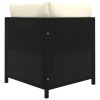 Sectional Corner Sofa with Cushions Black Poly Rattan