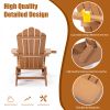 TALE Folding Adirondack Chair with Pullout Ottoman with Cup Holder, Oaversized, Poly Lumber, for Patio Deck Garden, Backyard Furniture, Easy to Instal