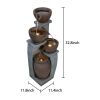 32.8" H 4-Tier Modern Outdoor Water Fountain - LED Lighted Indoor Outdoor Garden Fountains and Waterfalls for Garden, Patio, Backyard, Deck